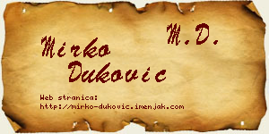 Mirko Duković vizit kartica